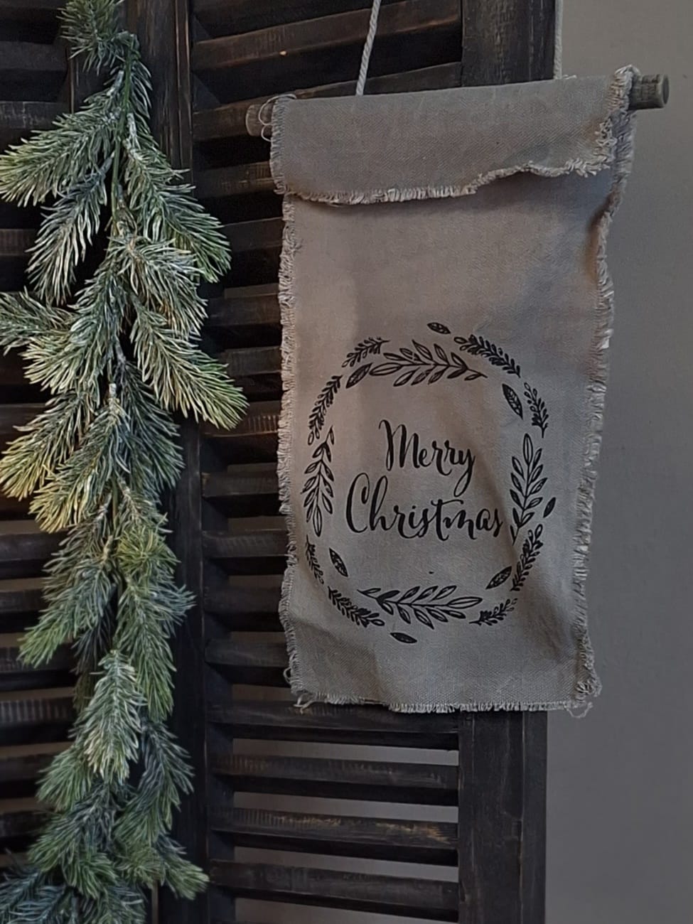 Linnen Wanddoek Merry Christmas - 32x22