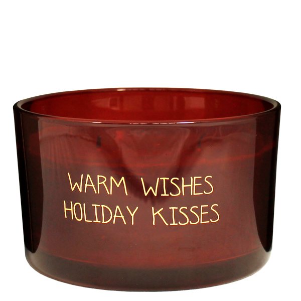 SOJAKAARS - WARM WISHES AND HOLIDAY KISSES - ROOD - GEUR: WINTER WOOD