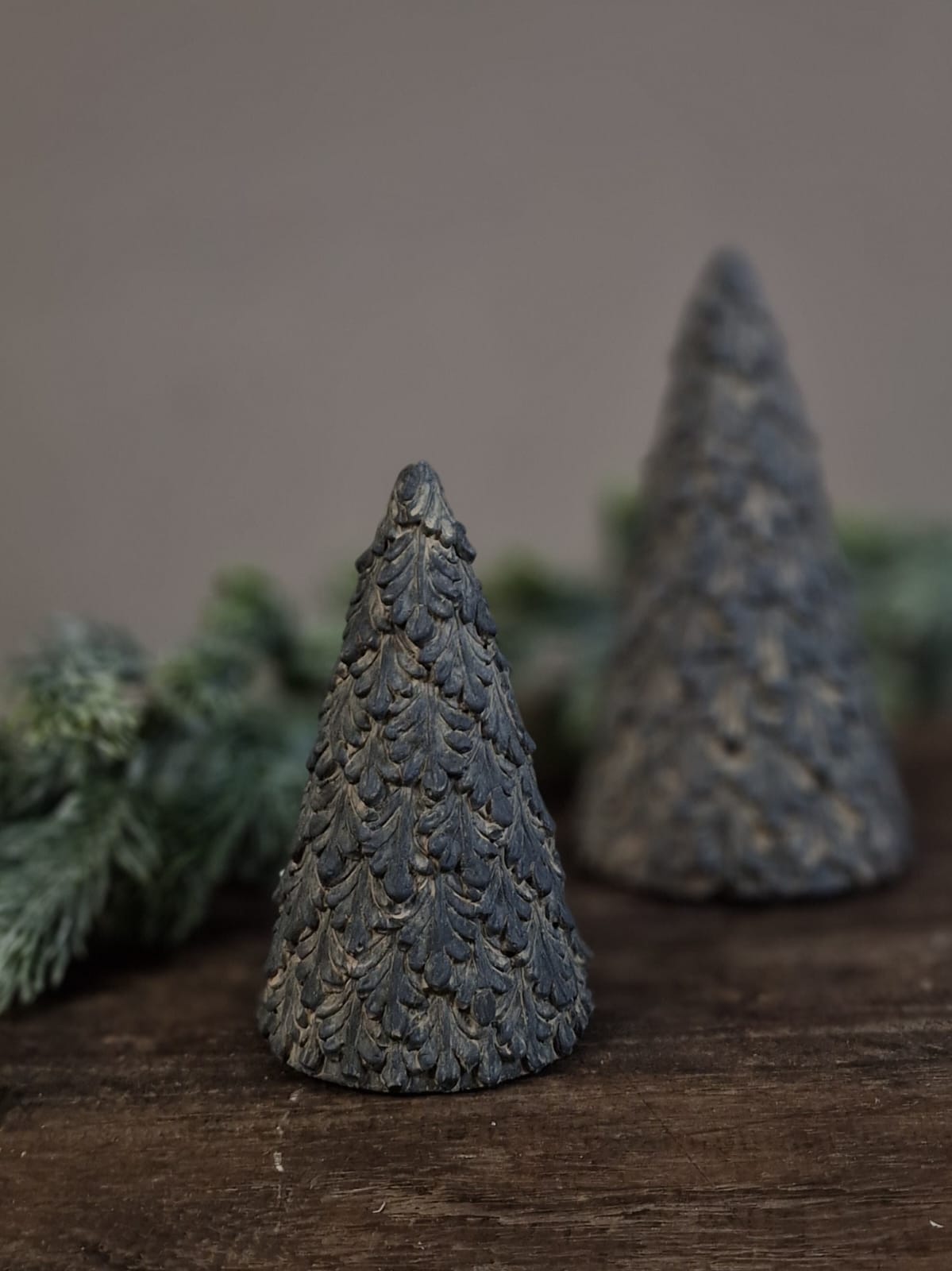 BRYNXZ X-Tree met bladeren Majestueus Vintage - Grijs    D.11-9 H.21-16