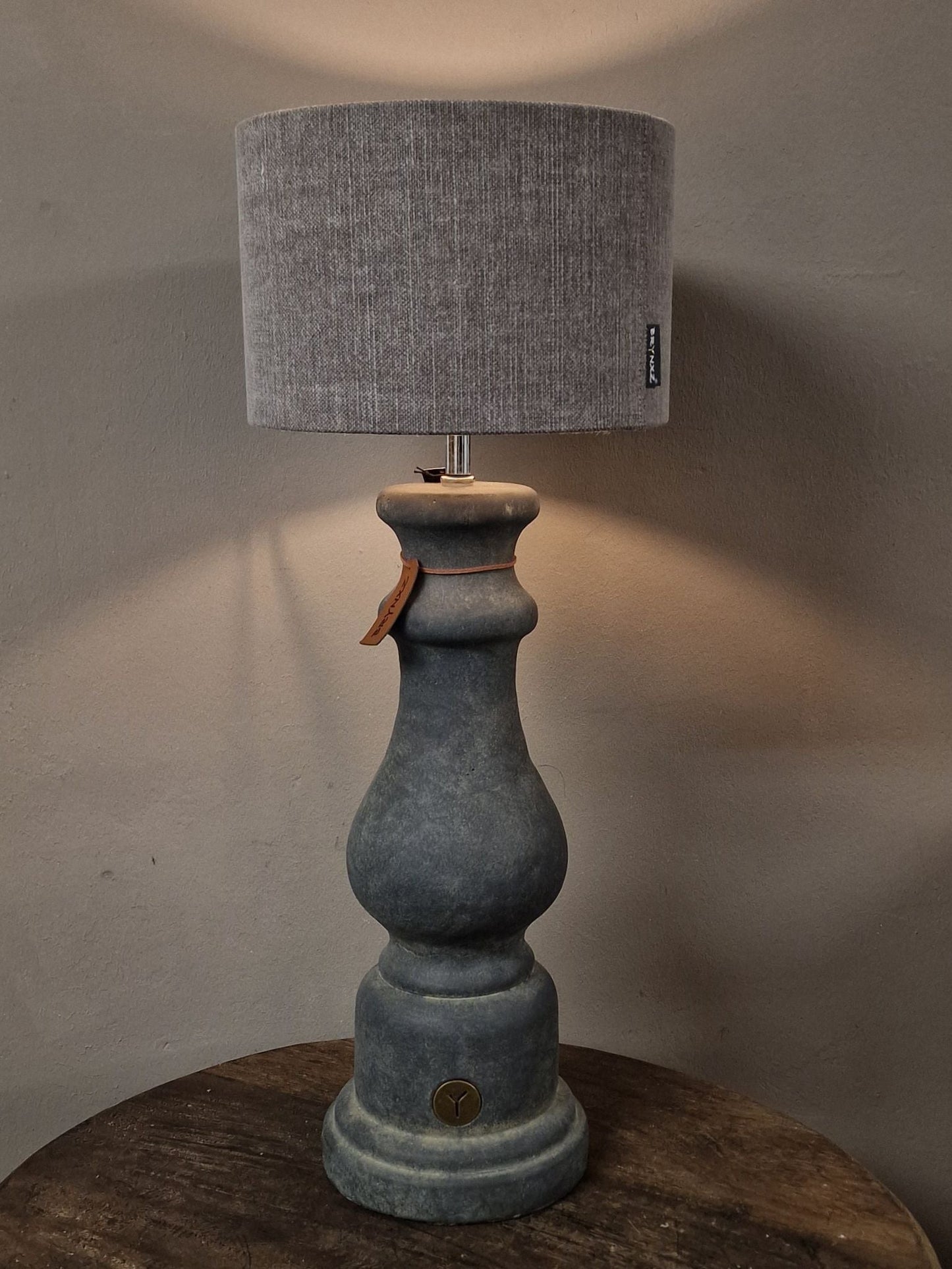 Brynxz lamp baluster luxury maj vintage- D.18 H.55/ Lamphade cylinder stone D.25 H.26