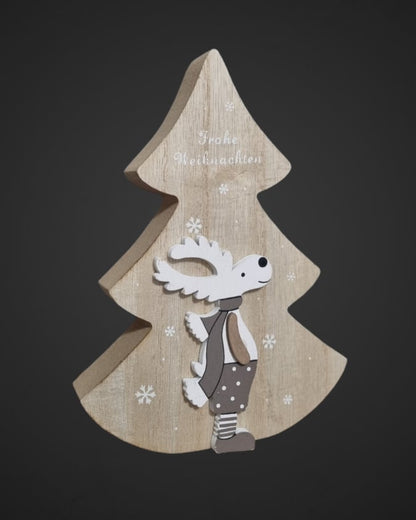 Kerstbeeldje Frohe Weihnachten - 18.5x13.5