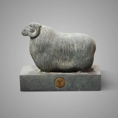 Brynxz Statue Sheep with Horn Maj. Vintage 24x12x21