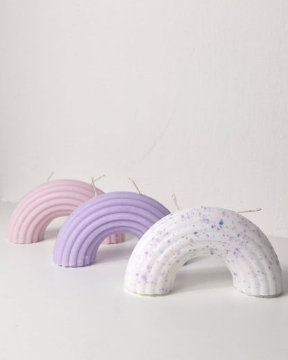 Regenboog kaars 7x4 - Roze
