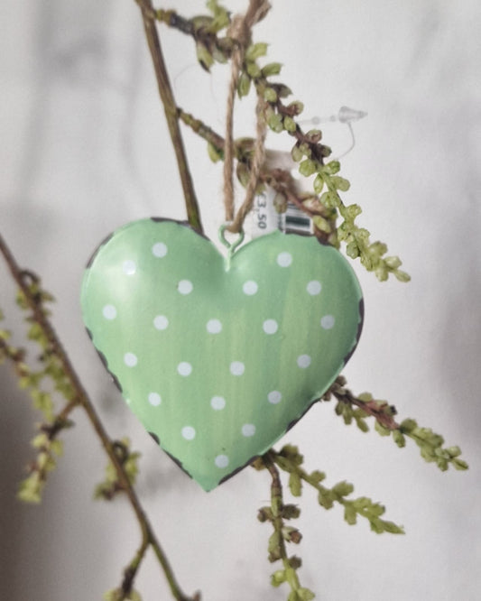 Metalen hart dots 7x7 - Groen